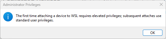 wsl usb manager elevated permissions